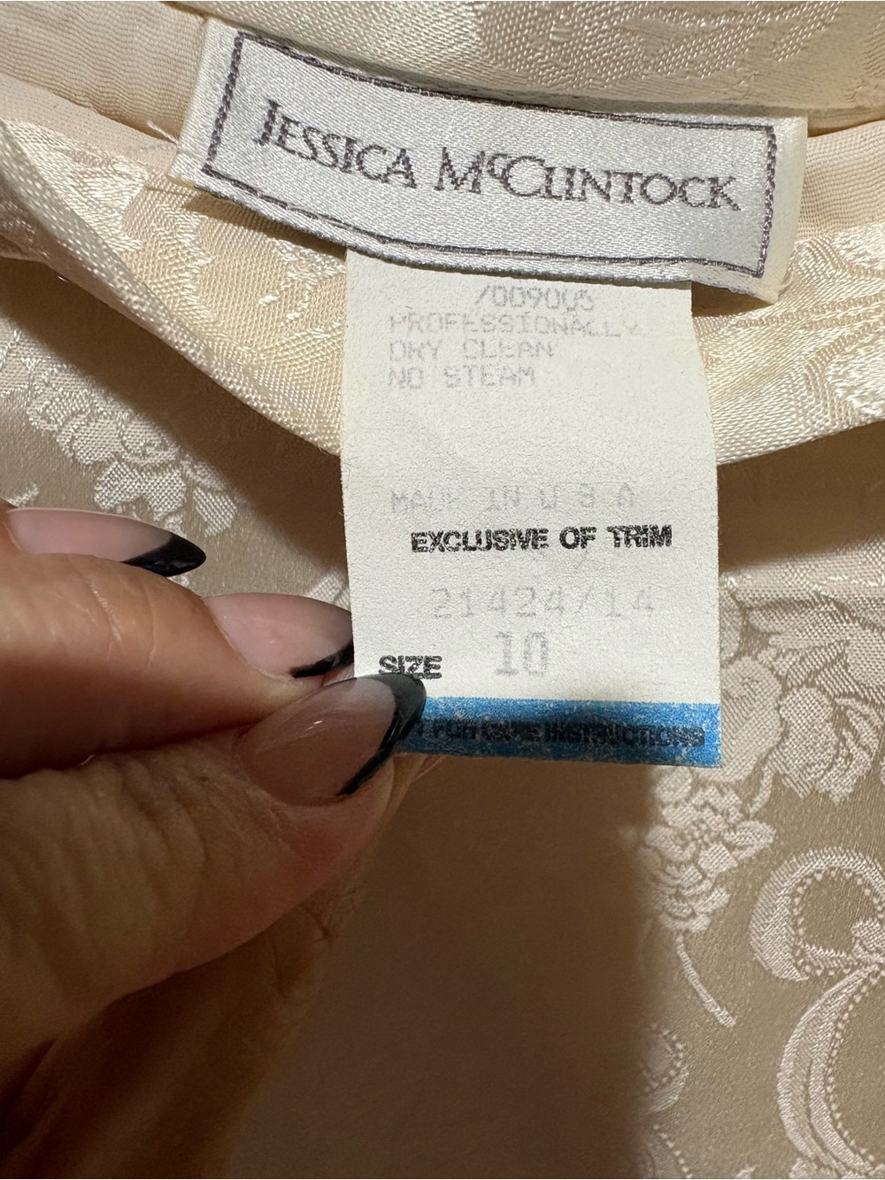 Jessica McClintock Cream Jacquard Pencil Skirt - Picture 4 of 4